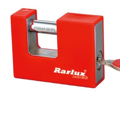 China Rarlux Application Best Selling Wide Waterproof Padlock Plastic Covered Anti-Cut Rectangular Padlock for sale