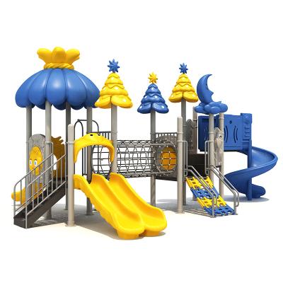 China Plastic Outdoor Playpen Kids Climbing Games And Double Slide Set Kids Outdoor Playground Equipment for sale