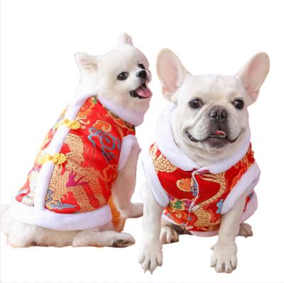 China Large Stocked Pet Sweater Coat Winter Life Jacket Raincoats Large Knit Sweaters Fashion Brand Dog Cloth Chinese New Year Clothes For Dogs for sale