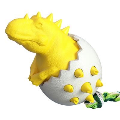 China Viable in Running Chew Indoor Interactive Boredom Toys Play Dog Shape Dinosaur Squeaky Toy for Puppy for sale