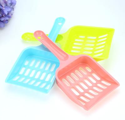 China Wholesale Viable Strong Cat Litter Shovel Mixed Colors Strainer All pp Solid Core Plastic Scoops For Kitty Litter Boxes Deep Clean for sale