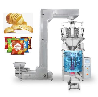 China Easy Operation Automatic Nitrogen Multi Function Potato Chips Packing Machine French Fry Snacks Chips Packing Machine for sale