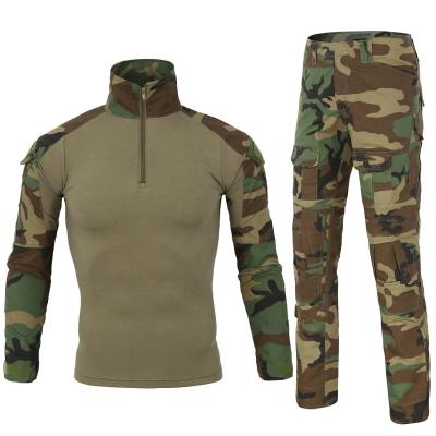 China Outdoor Breathable Camouflage Training Equipment With Long Sleeves Frog Suit Military Airsoft Uniform Suits Tactical Rise Clothing for sale