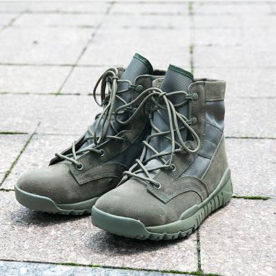 China Green Anti-slippery Outsole Military Anti-skid Rubber Army Boots Suede Cow Tactical Boot for sale