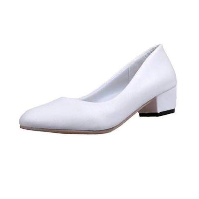 China Round White PU Office Lady Shoes for sale