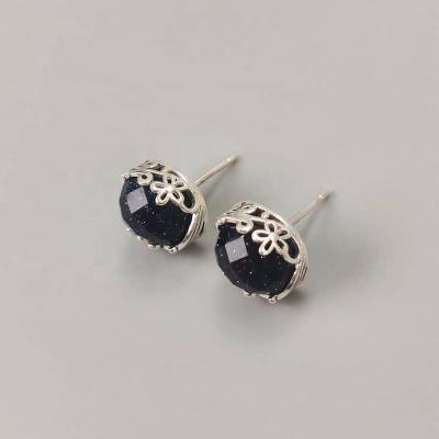 China TRENDY Customize Sterling Silver Earrings Jewelry Women Accessories 925 Natural Gemstone Gold Plated 925 Sterling Silver Earrings for sale