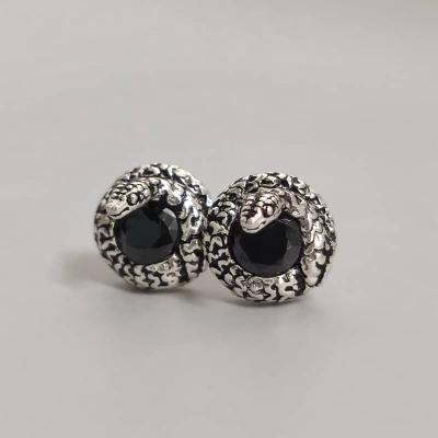 China Hiphop Customize 925 Sterling Silver Fashionable Snake Shape Agate Stud Earrings Christmas Gift Design 925 Earrings Jewelry Sterling Silver for sale