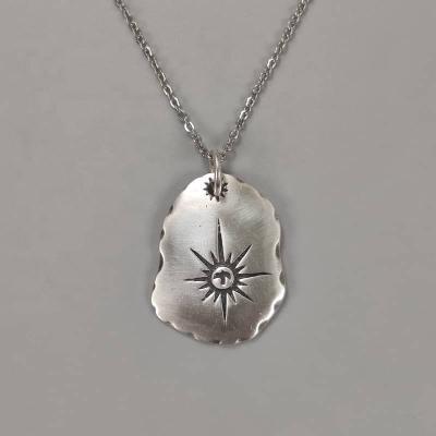 China TRENDY Minimalist Silver Pendant Necklace 925 Sterling Silver Sun Bird Dish Charms Jewelry Pendants and Charms for sale