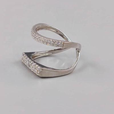 China FASHIONABLE Zircon Ring Women RTS Ring Women CZ 18K Sterling Silver Gold Plated Two Band Claw Party 925 Silver Shiny Jewelry for sale