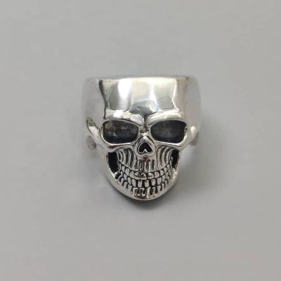 China Custom Hiphop Mens Rings 925 Sterling Silver Ring Mens Gold Plated Skull Vintage Biker Hiphop Party Skull Rings for sale