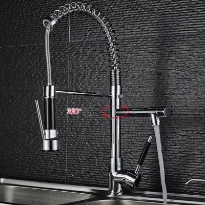 China Contemporary Sense Faucets Kitchen Faucet Kitchen Faucet Chrome Polished 3 Way Pull Out Kitchen Faucet for sale