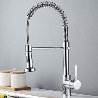 China Contemporary Sense Faucets China Factory Deck Mounted Pull Down Spring Kitchen Faucet for sale