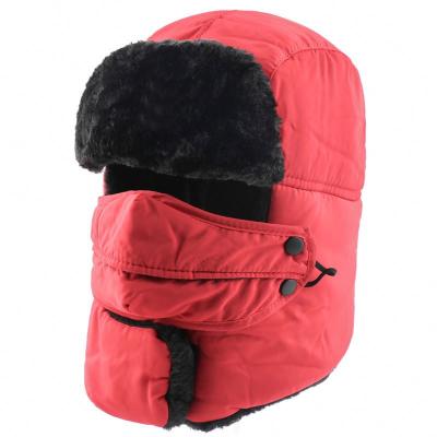 China Winter COMMON Soviet Waterproof Military Hat Badge Full Face LD13 Warm Fur Cycling Earflaps Ushanka Russian Trooper Hats Windproof for sale