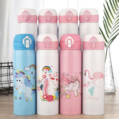 China LD05 2021 cute vacuum water bottle eco stainless steel double wall kids stored water bottle for school for sale