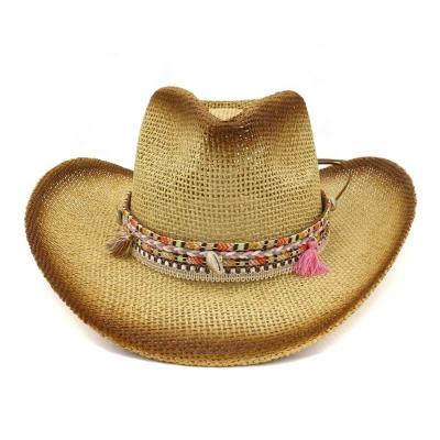 China LD02 Character New Fashion Mexican Stetson Promotional Big Straw Hat For Sale Festival Cowboy Hats For Men for sale