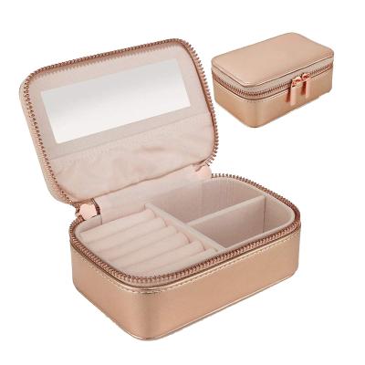 China Custom Wholesale Luxury Hand Made Velvet Leather Jewelry Organizer Display Box for sale