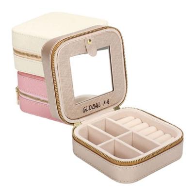 China China Hot Selling Mirrored Handmade Handmade Carry on Gift Ring Jewelry Mini Trinket Box Suitcase for Girls for sale