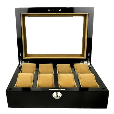 China Watch Packaging Eco - Friendly Branded 8 Slots Engraved Watch Packaging Box for sale