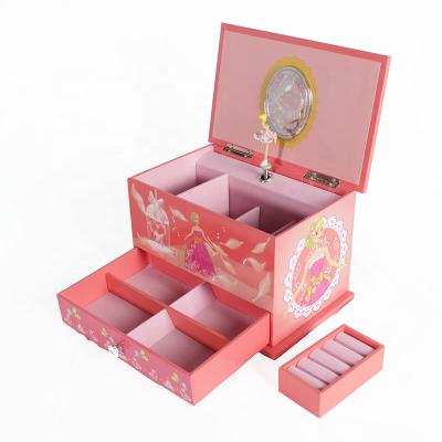 China Gift Box For Little Girls Ballerina The Beautiful Music Cheap Jewelry Box For Little Girls 3 Drawers In Stock for sale