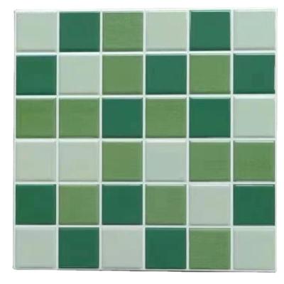 China Glazed metallic tiles luxuriously decorated outdoor bathroom pool with white checkered tile bathroom walls and floors for sale