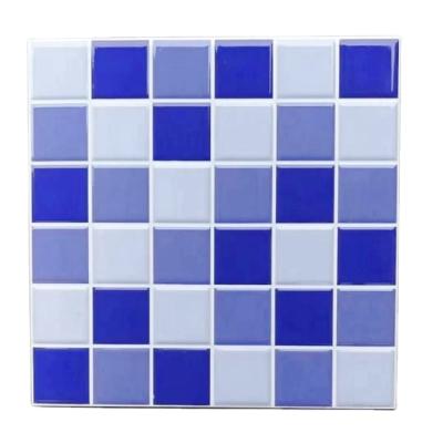 China Glazed Metallic Tiles Adjust Glass Mosaic Outdoor Swimming Pool Tiles 300*300mm Bathroom Blue Floor Non-Slip Tiles for sale