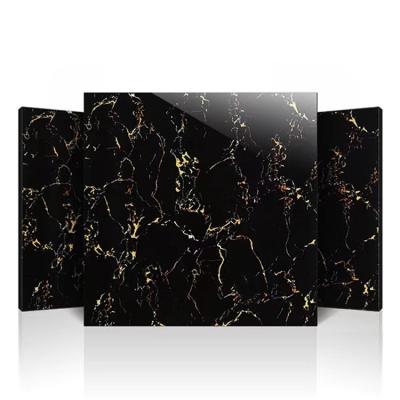 China Glazed Metal Tiles Black Marble Slabs Floor Wall Cladding Luxury Stone For Wall Wholesale Natural Home Decoration Hotels Stone Luxury Marble Tiles for sale