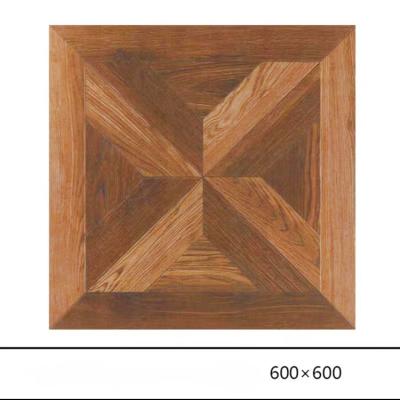 China Vintage CLASSIC tile with wood grain pattern baroque non-slip living room tile 600*600 bedroom wear resistant floor tile for sale