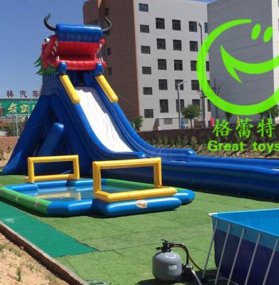 China 2016 Hot sell Hippo Inflatable water slide with 48months warranty from GREAT TOYS for sale