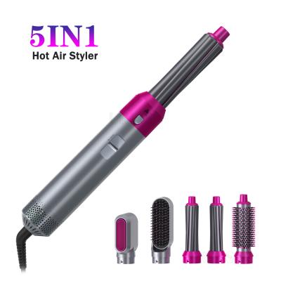 China AIWO New Professional Multi-temperature 5 Degree In 1 Hair Dryer Multifunctional Electric Wide Flat Iron Plates Hair Straightener Brush Wholesale for sale