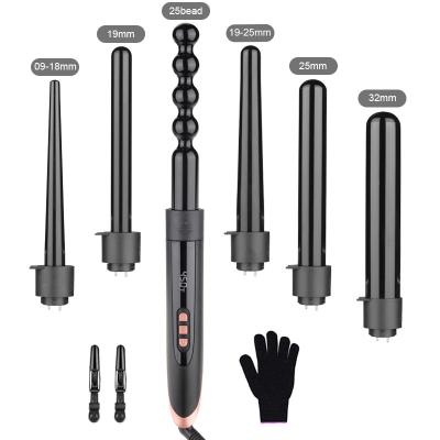 China AIWO Best 6 in 1 Salon Product Led Hair Curler Heatless Flat Iron Display Electric Hair Cutting Machine 20PC/CTN for sale