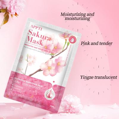 China Natural Sakura Sheet Mask Whitening Moisturizer Wholesale Face Mask Hydration Lighting for sale