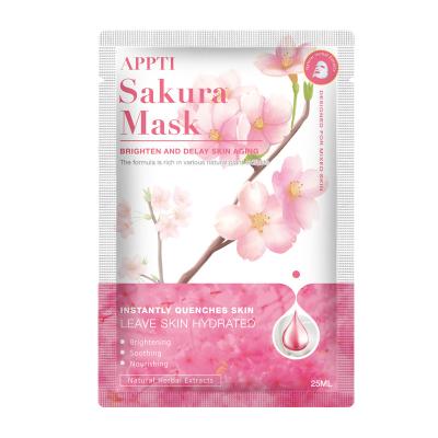 China Best HOT Selling Fruit Mask Facial Moisturizer Moisturizer Whitening Natural Organic Sakura Sheet Mask Beauty Care for sale