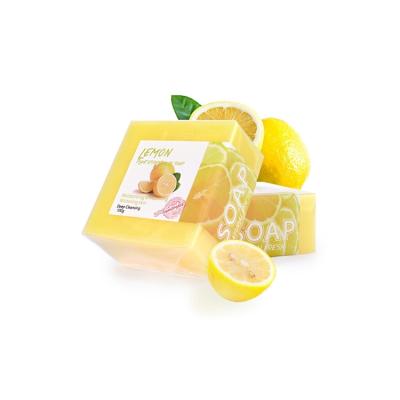 China Hot Selling Lemon Flavor Face Skin Bath Soaps Base Cleansing Bars Scented Reduces Acne Spot Soap for sale