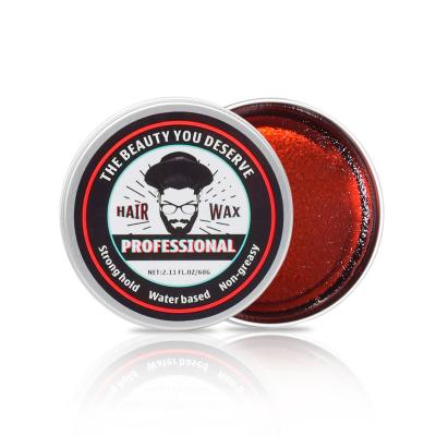 China Logo Red Hair Wax OEM Hold Organic Custom Strong Pomade Styling Hair Gel Wax for sale