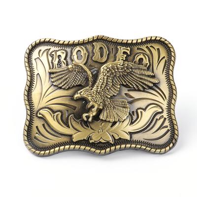 China Metal Belt Buckle Factory Direct Sale Custom Design 3D Logo Metal Men Gold Eagle Pattern Belt Buckles For Promotional for sale