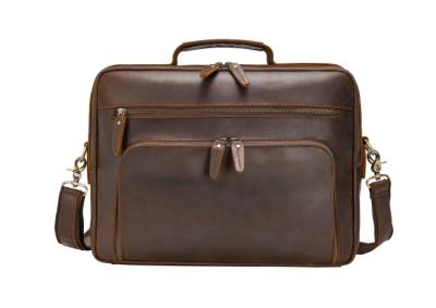 China Antiwear Practical Leather Business Briefcase , Durable Leather Laptop Bags For Men for sale