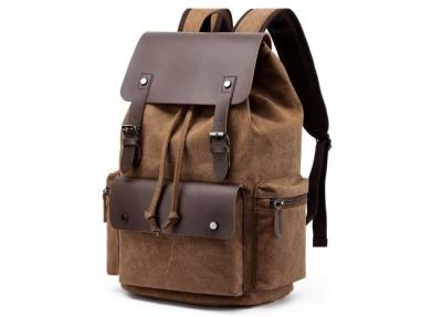 China Practical Men Vintage Canvas Backpack , Multicolor Canvas Knapsack Vintage for sale