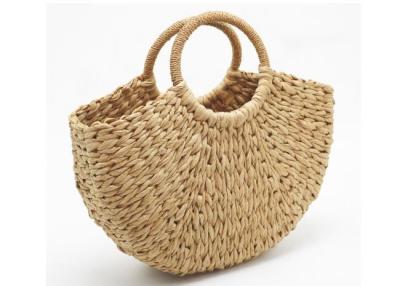 China Practical Beach Round Straw Handbag Woven Portable For Women for sale