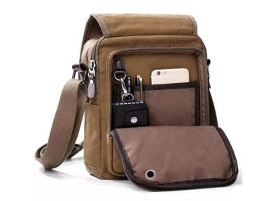 China Reusable Antiwear Messenger Crossbody Bag , Portable Retro Canvas Messenger Bag for sale