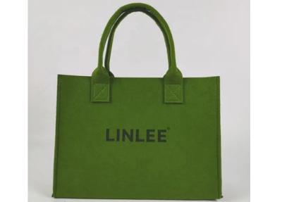 China Green Felt Material Reusable And Durable Custom Tote Bags Luxury Storage Shopping Garment Bag Shopping Bags Te koop