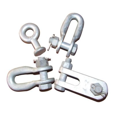 China Factory direct high quality power line tie accessory galvanized metal hooks and shackles for sale