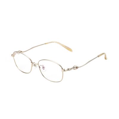 China High End Female Semi-titanium Optical Glasses Frames Luxury Glass Readers Transparent Eyeglasses Frames for sale