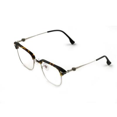 China Fashion Popular Eyewear Men's Fashion QICHENG Eyeglass Titanium Acetate Glasses Optical Frame for sale