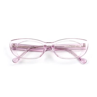 China New Arrival Popular Small Cat Eye Ray Optical Glasses Acetate Frames Hot Anti-blue Glasses for sale