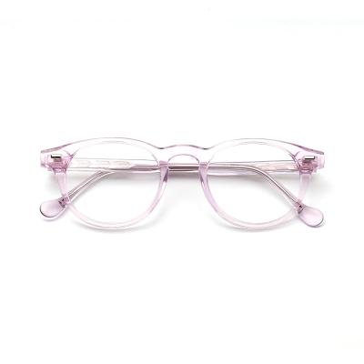 China Fashion Round Retro Popular Ideal Unisex Eyewear Acetate Transparent Optical Frame for sale