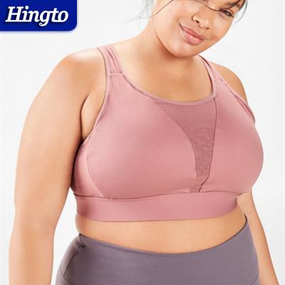 China Breathable High Impact Push Up Tops Oval Shape Plus Size Sports Bra Plus Size Back Closure Women Gym Wear for sale