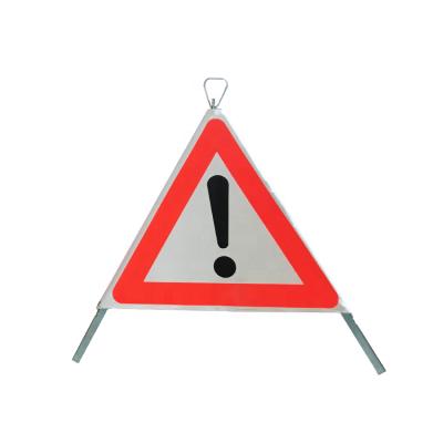 China Traffic Safety China Road Safety Products Tripod Warning Board Folding Led Warning Sign Post for sale