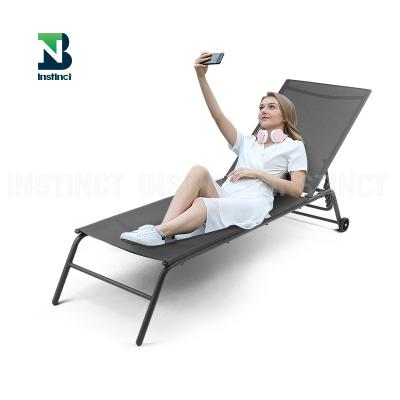 China INSTNCT Modern Design Outdoor Garden Beach Patio Convertible Sun Lounger With Wheel for sale