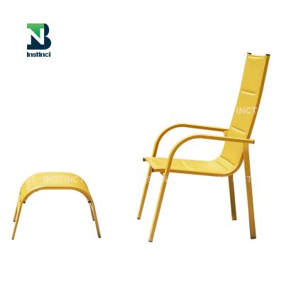 China Modern INSTINCT Popular Furniture Garden Chair Outdoor Dining Chairs Patio Chair With Footstool for sale