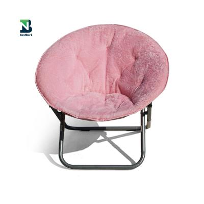 China INSTNCT Foldable Comfy Chair / Faux Fur Saucer Chair For Bedroom Moon Chair Relax Fold Foldable for sale